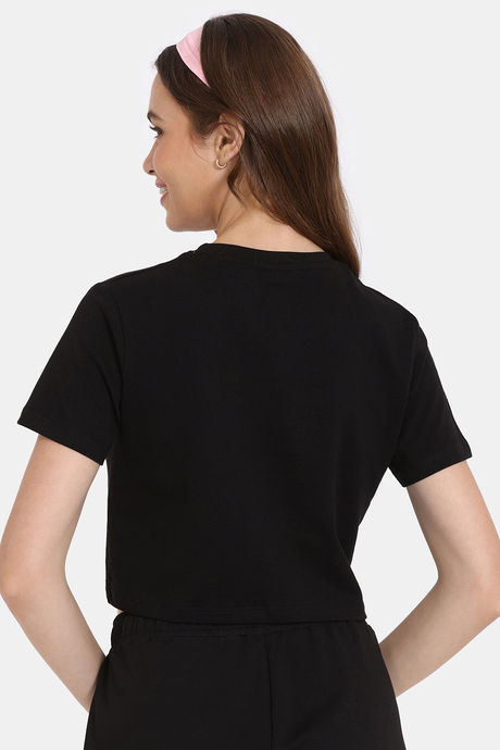 Rosaline Crop Length Loungewear Top - Black Beauty — image 3
